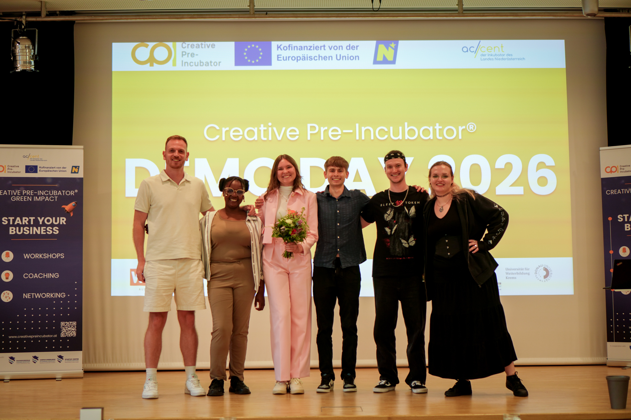 Demo Day Gruppenfoto der Gewinner*innen